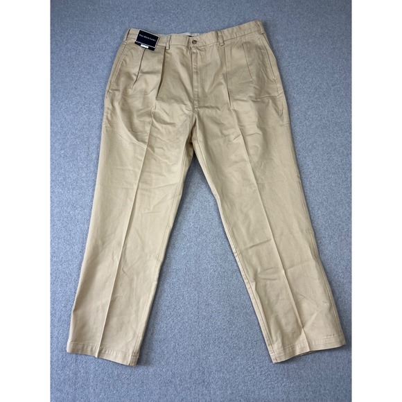 Vintage Polo Ralph Lauren Andrew Pants Mens 42x32 Tan Classic Fit Pleated - Picture 1 of 13